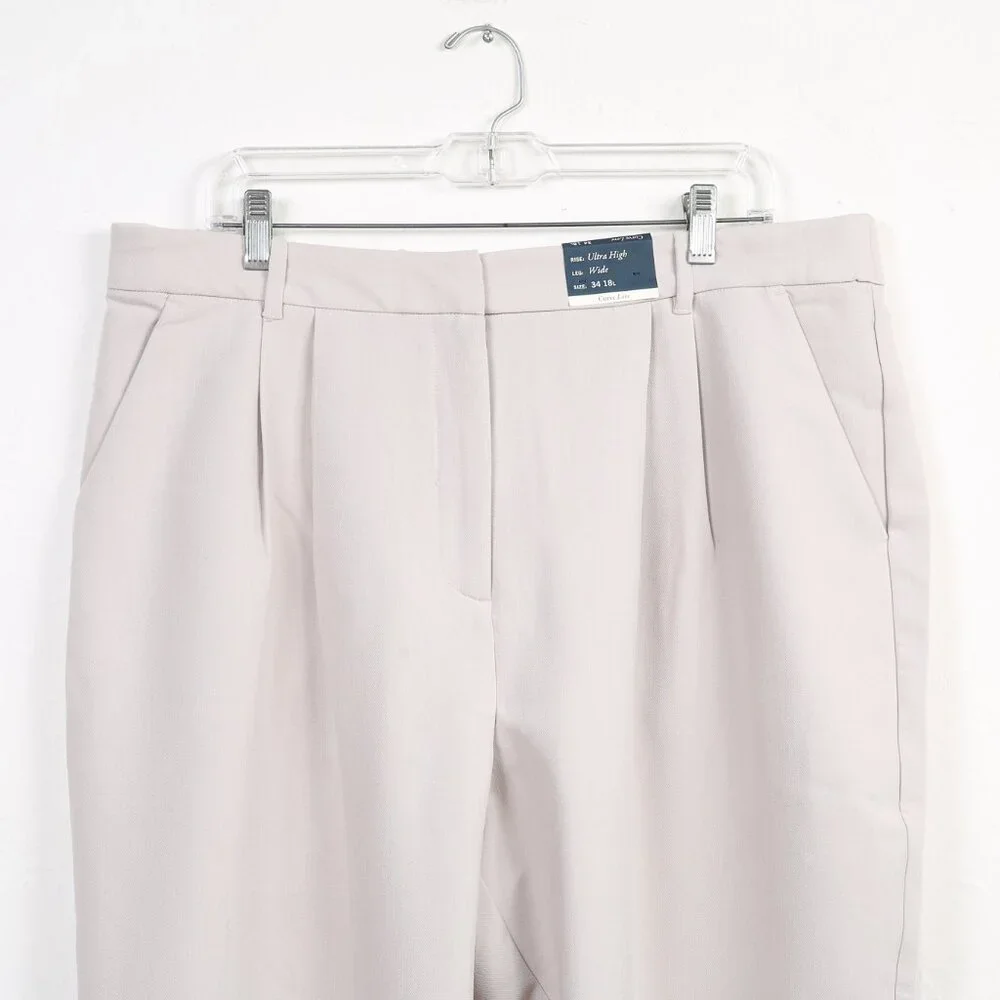 ABERCROMBIE & FITCH Curve Love Sloane Tailored Wide-Leg Ultra High-Waist…